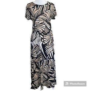 Attitudes by Renee Maxi Dress Petite XS Safari Print